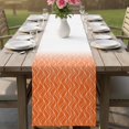 thumbnail image 4 of Modern Orange Table Runner 72 Inches, Abstract Ombre Geometric Morocco Bed Runner Dresser Scarves Tabletop for Indoor Outdoor Parties/Ceremony/Banquet, 18" x 72", 4 of 9