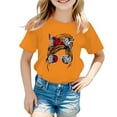 thumbnail image 1 of Catégorie de Produit Hauts et Chemises pour Filles / Titre du Produit, T-Shirt à Manches Courtes Col Rond Imprimé Graphique Mignon pour Enfants, Chemise Décontractée d'Été, 1 of 5