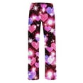 thumbnail image 4 of BLTIBY Women Valentine's Day Pajama Pant Autumn Spring Love Printed Comfy Lounge Wide Leg Fashion Casual Stretch Palazzo Pj Bottoms Trousers with Pockets 2025 Pink 3 XL, 4 of 4