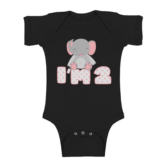 Awkward Styles Elephant Birthday Baby Bodysuit Short Sleeve Elephant Gifts for 2 Year Old Second Birthday Shirt 2nd Year Old Shirt My 2nd Birthday Gifts for Birthday Boy Birthday Gifts