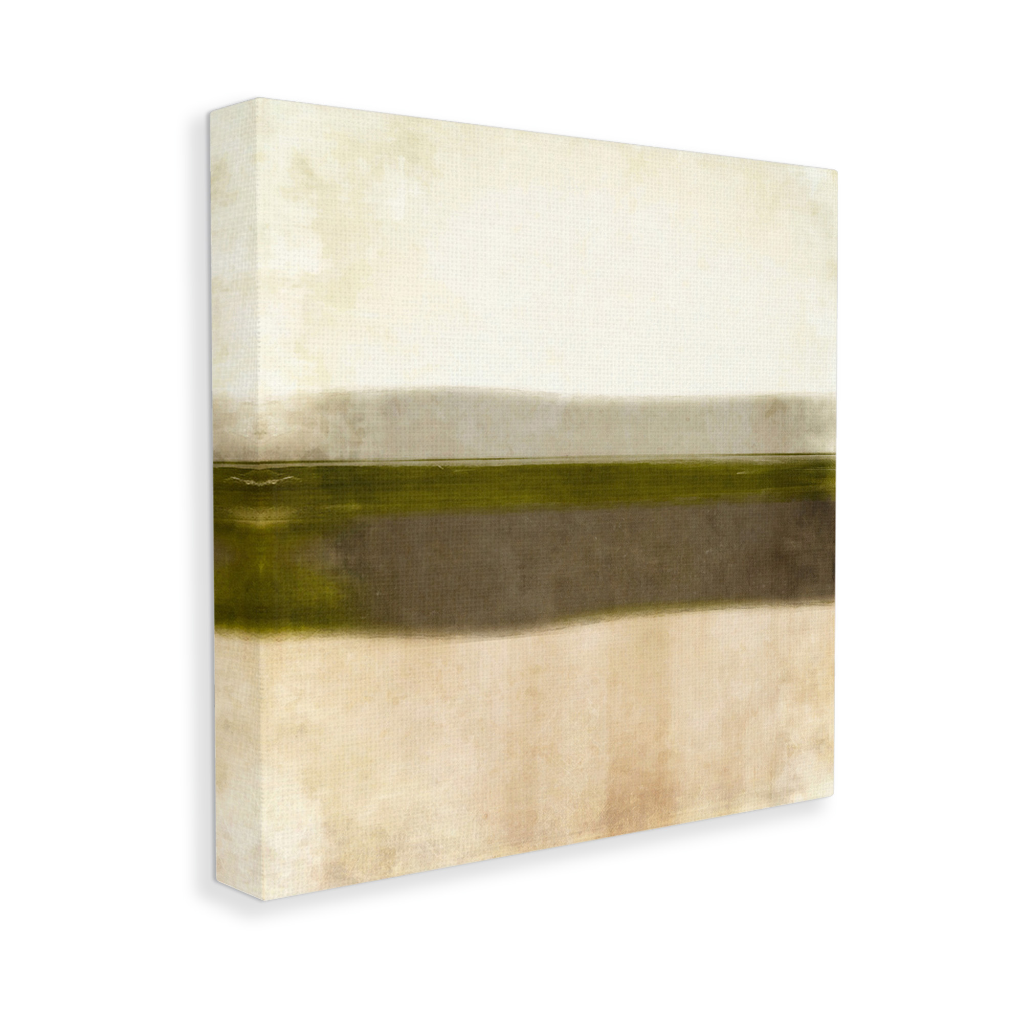 Stupell Industries Rustic Neutral Horizon Abstract Painting Gallery Wrapped Canvas Art Print Wall Art, 17 x 17