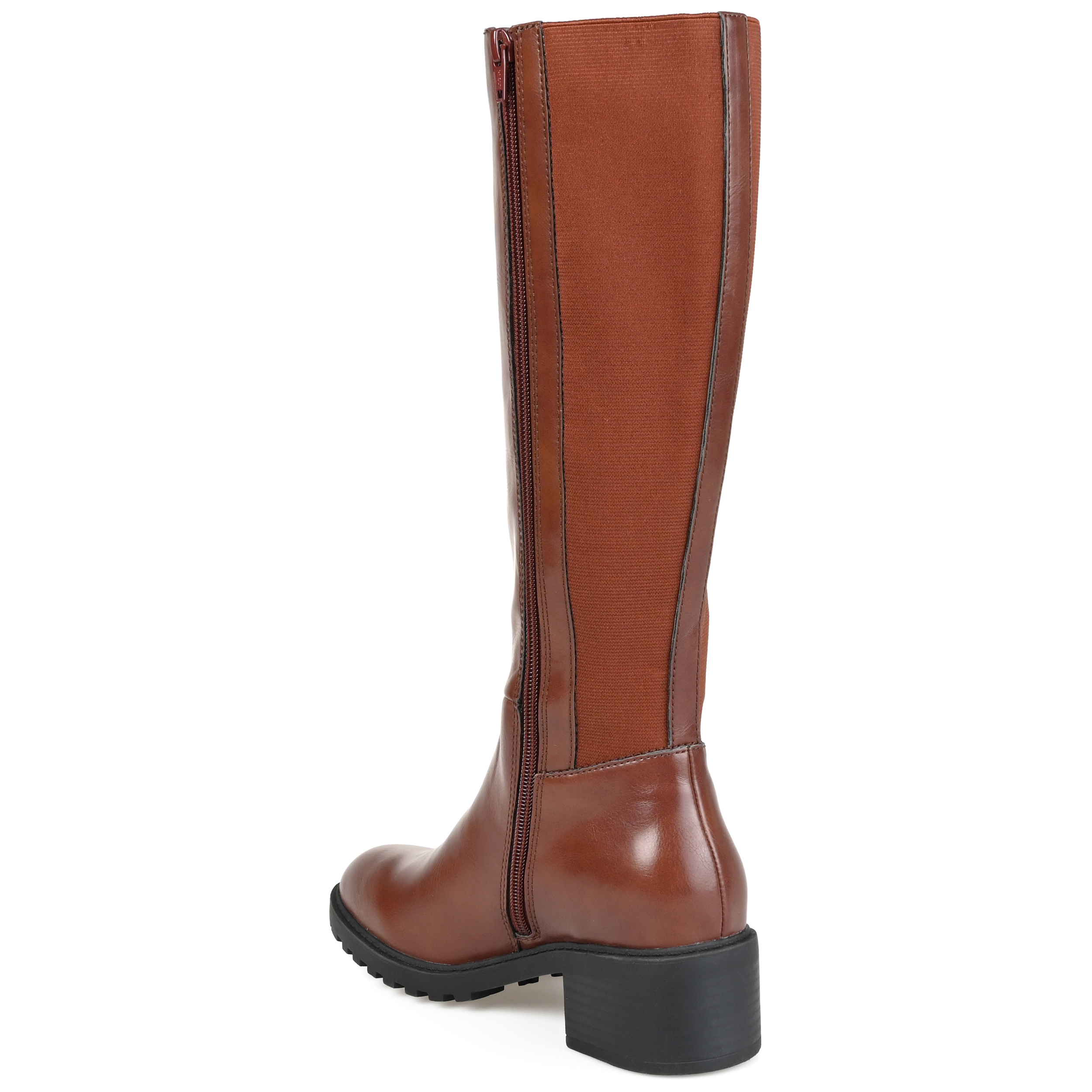 Journee Womens Morgaan Wide Calf Stacked Heel Knee High Boots