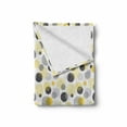 thumbnail image 2 of Abstract Soft Flannel Fleece Throw Blanket, Dotted Circles Simplistic Geometric Round Contemporary Ovals, Cozy Plush for Indoor and Outdoor Use, 50" x 70", Dark Blue Grey Mustard, by Ambesonne, 2 of 6