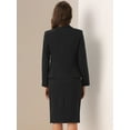thumbnail image 3 of DARING DIVA Women's 2 Piece Long Sleeve Work Outfits Blazer Pencil Skirt L Black, 3 of 6