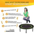 thumbnail image 4 of LEAPS & REBOUNDS 48" Mini Fitness Trampoline & Rebounder for Adults, Gray, 4 of 6