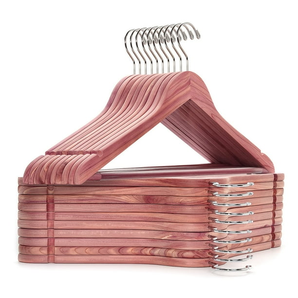 Percheros de madera Amber Home American Red Cedar, paquete de 16