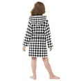 thumbnail image 4 of FORMRS Niños Bathrobe Unisex Hooded Robe Soft Plush Pajamas Sleepwear, Size 7-9T, Black and White Geometric, 4 of 7