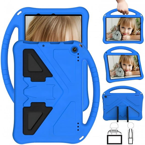 LAMIRO 10 Tablet Case for Kids Boy Girl, 10 Tablet 11th Gen 2021 Light EVA Foam Shockproof Kids Case with Stand Handle Pen Holder Kid-Proof Case