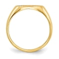 thumbnail image 2 of 14K Yellow Gold Ring Band Signet Diamond Round 6.5x11.0mm AA Open Back, Size 9, 2 of 5