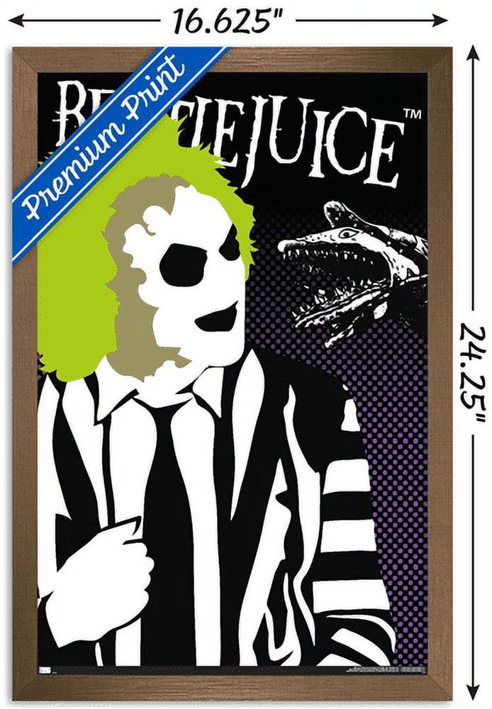 Beetlejuice - Vector Wall Poster, 14.725" x 22.375", Framed