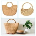 thumbnail image 4 of Uxcell 8 Inch Bamboo Purse Handles,, 4 Pcs Round Replacement Handmade Rings, Brown, 4 of 5