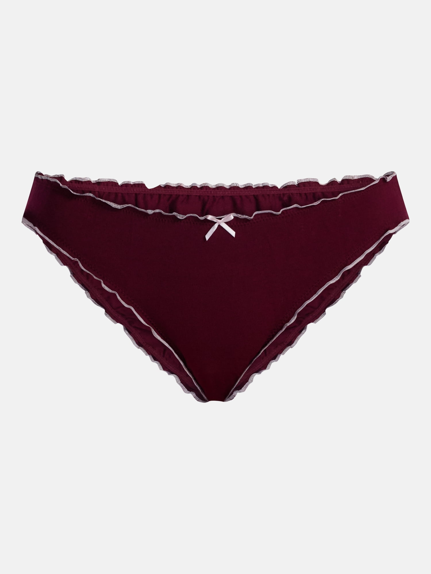 No Boundaries Cotton Stretch Cheeky Panties with Lettuce Edge, 3 Pack, Women's XS-XXXL