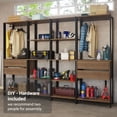 thumbnail image 6 of Madesa Garage Storage Rack with 4 Drawers, Open Shelves and Hanging Spaces 102"L Multiuse Modular Organization Cabinet for Tools - Black/Brown, 6 of 11