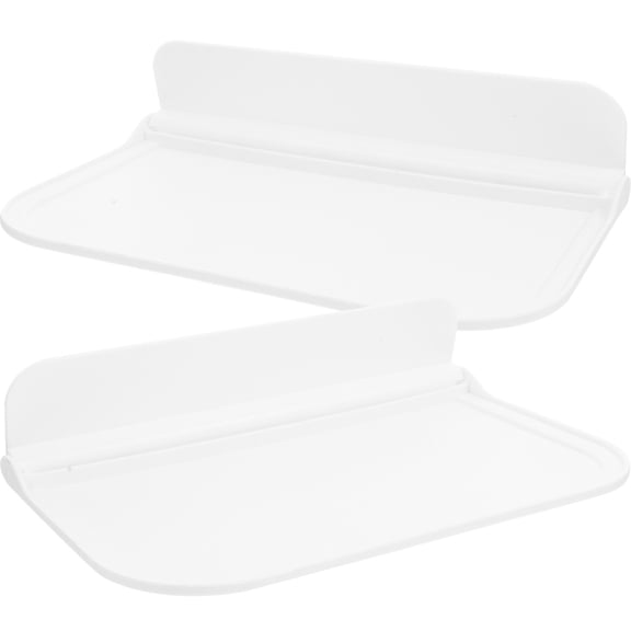 OUNONA 2-Pack White Foldable Bathroom Shelf Organizer, Wall-Mounted Shower Storage with Smooth Edges for Easy Access