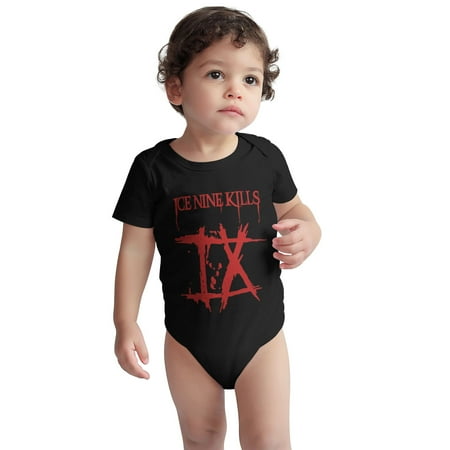 

Ice Baby Onesie Ni-ne K-ills Band Red Logo Toddler Baby Boys Girls Short-Sleeve Bodysuits Cotton Romper Black 2 Years