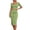 Green, variant on KIHOUT Women 2 Piece Summer Ribbed Outfit Square Neck Short Sleeve Cropped Top High Waist Slit Midi Bodycon Skirt Casual Matching Set For Club Party Dating
