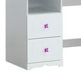 thumbnail image 3 of Benjara Wooden Table Desk with 2 Drawers and 1 Open Compartment, White, 3 of 5