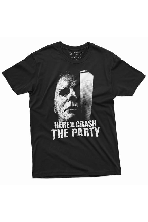 Funny Here To Crash The Party Shirt Halloween Movie Inspired Shirt Serial Killer Shirt Horror Tee