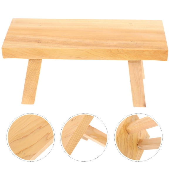 Topbathy Wood Craft Stool Decor Cracked Pinewood Artwork Holder 1Pack