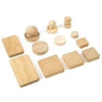 WHAMVOX 10PCS 4x4x1.2cm Unfinished Wooden Cube Blocks for DIY Crafts and Stamping