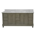 thumbnail image 2 of Bella 72" Double Bathroom Vanity with Weathered Gray Cabinet and Carrara Marble Top, 2 of 5