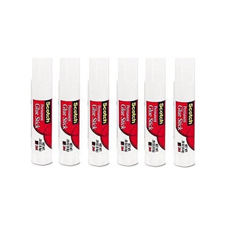 Scotch 3M Permanent Glue Sticks, Clear, Non-toxic, Acid-free, Each 0.28 oz, 6...