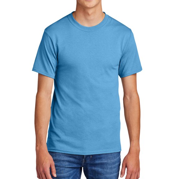 Mens Crew Neck Short Sleeve Cotton Tall Tshirts Casual Summer Lightweight T Shirt Aquatic Blue LT