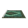thumbnail image 2 of Ahgly Company Machine Washable Indoor Rectangle Persian Turquoise Blue Traditional Area Rugs, 2' x 5', 2 of 4