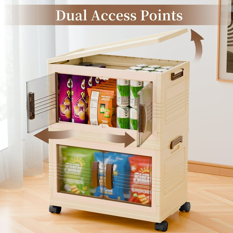 TINANA Plastic Storage Bins with Lids, 4 Tier 124QT Stackable