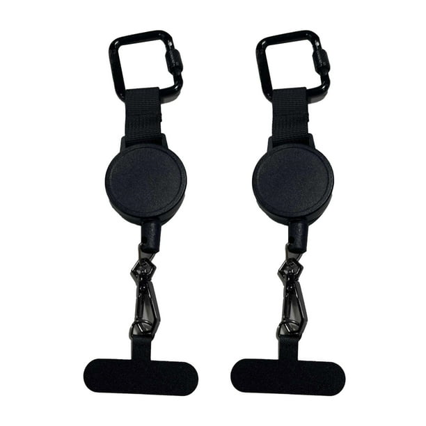 Correa antirrobo para teléfono con clip para cinturón, retráctil, de acero, con mosquetón de bloqueo universal, para evitar caídas, ideal para viajes y senderismo.