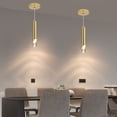 thumbnail image 5 of 2 Pack Minimalist Kitchen Island Pendant Lights, Gold Modern Linear Hanging Light Fixture, Bubble Acrylic, Adjustable 3000K/4500K/6500K, 5 of 7