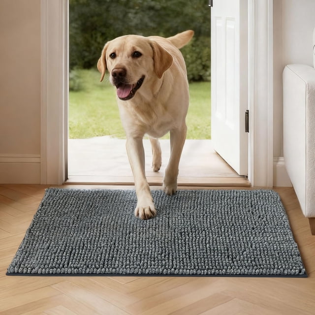 Alfombra Bedsure para perro, absorbente, para interiores, con forma de barro, 122 x 76 cm