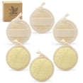 thumbnail image 1 of Almohadillas exfoliantes de esponja de lufa, cepillo de lufa facial, paquete de 6, 3,15 pulgadas, hechas de Luffa natural, almohadilla exfoliante corporal y facial, cuidado personal, piel cercana pa, 1 of 5