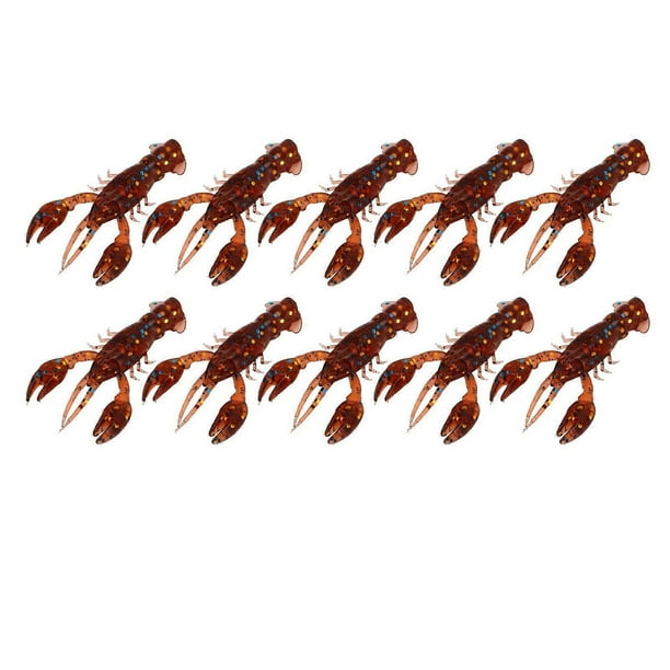 10pcs Soft Fishing Lure Crawdad Bait PVC Shrimp Artificial Soft Lure Baits for Bass Fishing