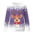 thumbnail image 4 of Sweaters For Women Christmas Teen Girls Long Sleeve Crewneck Sweatshirt Cute Reindeer Graphic Xmas Shirts, 4 of 4