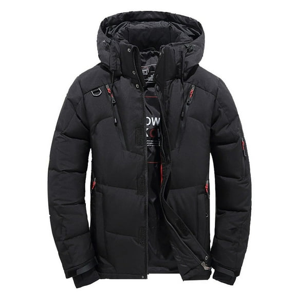 Vedolay Mens Hooded Parka Coat Winter Jacket Outwear Mens Overcoats Casual Thicken Coats Black,XL