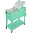 thumbnail image 4 of Home Aesthetics Retro 80Qt Quart Rolling Cooler Cart Ice Chest Patio Outdoor, 4 of 7