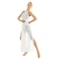 thumbnail image 5 of iEFiEL Women Adult Halter Sequined Lyrical Ballet Dance Dress with Built-in Leotard, 5 of 7