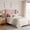 Pink, variant on Velvet Wingback Bed Frame – Upholstered Platform Bed with Headboard, 5” Under-Bed Storage, No Box Spring Needed, Easy Assembly, Wooden Slats