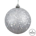 thumbnail image 3 of Vickerman 4.75" Silver Sequin Ball Ornament, 4 per Bag, 3 of 5