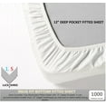 thumbnail image 4 of Split King 5PCs Size Organic Cotton Sheet Set- 100% Organic 1000-Thread-Count Long Staple Cotton - 12" Deep Pockets 1000TC Organic Sheets - Teal Blue, 4 of 7