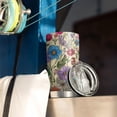 thumbnail image 3 of 20 Oz Pioneer Flower Coffee Tumbler Double Wall Insulated Stainless Steel Water Bottle | Metal Reusable Thermoses Flask with Cup Cap | Leak & Sweat Proof with Anti-Dust Lid, 3 of 7