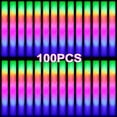 thumbnail image 1 of QJUHUNG 30/50/84/100PCS Foam Sticks Bulk  LED Glow Sticks 3 Modes Colorful Flashing Sticks Light Up Cheer Tube In The Dark Glowing Baton Wands For Halloween Raves Party Christmas Wedding, 1 of 7