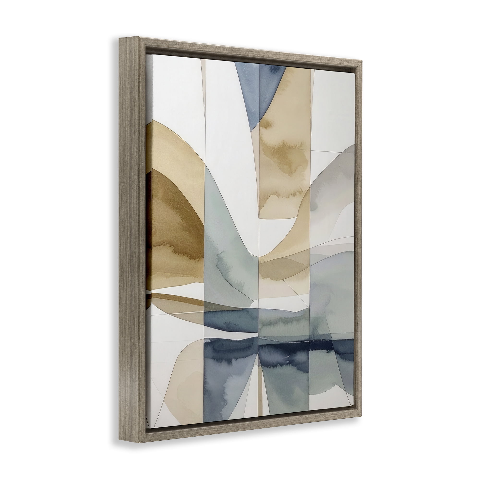 Stupell Industries Geographic Fluid Abstraction Brown Framed Floater Canvas Wall Art, design by Alonza Saunders