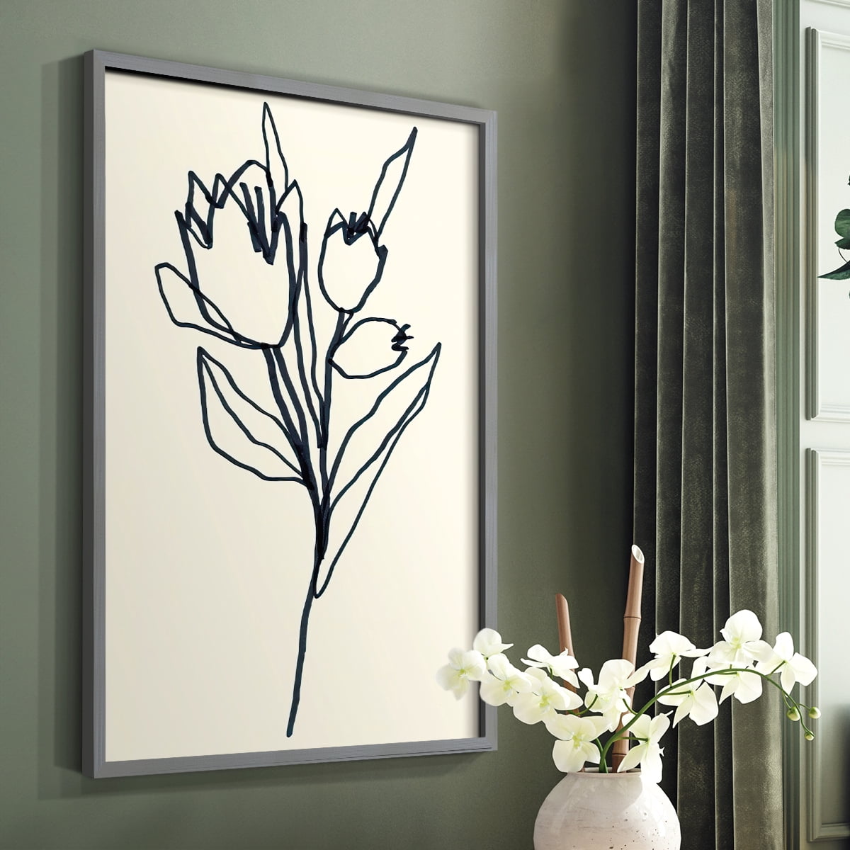 Floral Marker II in Paper Solid Wood 11 x 14 Framed Print