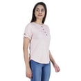 thumbnail image 4 of Inkmeso Solid Roll-Up Sleeve Tops For Women Round Hem Tshirt Summer Everyday Tee, 4 of 7
