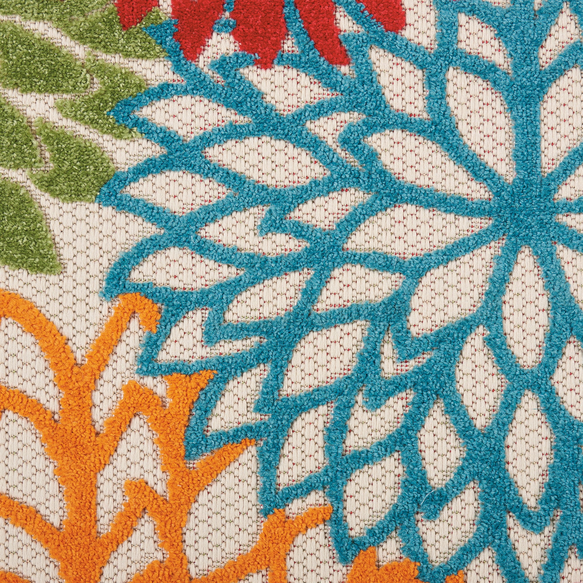 Nourison Tropical Oasis Indoor/Outdoor Modern Floral Green 2'3" x 8' Area Rug, (8' Runner)