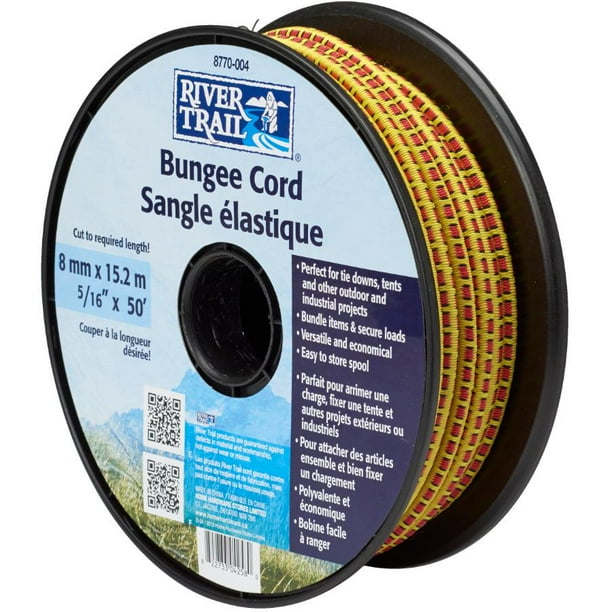 8mm x 50' Bungee Cord - on Plastic Spool 