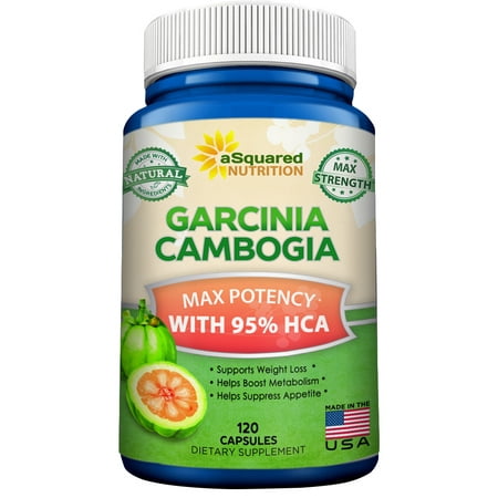 95% HCA pur Garcinia Extrait (120 Capsules) - Plus haut Potence pour perdre du poids et Fat Burn - Diet Pills supplément naturel pour hommes et femmes - Max Force Fat Burner Slim & Raw XT Detox