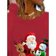 thumbnail image 3 of DYMADE Women Christmas Printed Crew Neck Long Sleeved T-shirt Casual Loose Top, 3 of 4